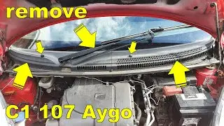 How To Remove Citroen C1 Windscreen Trim, Wiper Motor & Washer jets