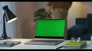 laptop green screen footage