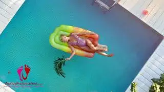 Kim's Pretty Feet at the Pool