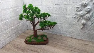 Bonsai Woolen Tree  🌳| Easy Woolen Tree Making | Бонсай из пряжи @OldisDIY