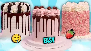Satisfying Cake Decorating | 3 Easy Cake Designs in 6 Minutes