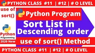 python list program : sort list in descending order | sort method in python