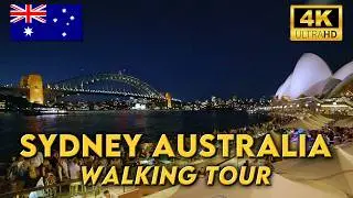 WALKING AROUND SYDNEY AUSTRALIA | Saturday Evening at Circular Quay | 4K UHD Video Walk