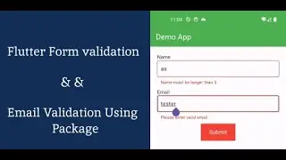 Flutter Form Validation ll email validator package || Flutter TextFormField Widget #flutter