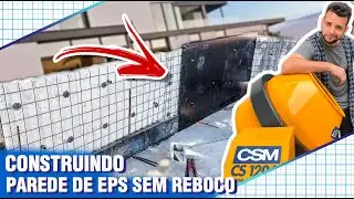 NOSSA CASA DE ISOPOR DIA 07 - CONSTRUINDO PAREDE DE EPS NO MURO DO VIZINHO - EP08CasaDeIsopor