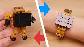 LEGO brick watch transformer! If you have a thin wrist, you can actually wear it! - Golden Watch!