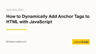 How to Dynamically Add Anchor Tags to HTML with JavaScript
