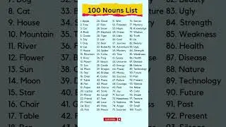 100 Nouns List 