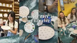 VLOG! Painting ceramics in Vancouver & cafe work date