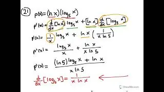 Derivative of a Logarithmic Function with the Product Rule