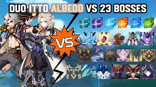 Duo Itto Albedo vs 23 Bosses Without Food Buff | Genshin Impact