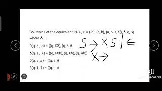 EQUIVALENCE OF PDA AND CFG
