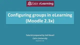 Configuring groups in a course in eLearning Moodle™ Software Platform