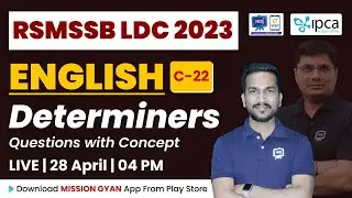 RSMSSB LDC Vacancy 2023 | Determiners | RSMSSB LDC English Classes 2023 | LDC Latest News