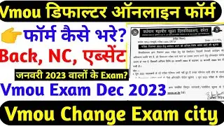 Vmou Defaultar Form Vmou Exam time table Vmou Change Exam city Vmou BA MA Blis Bsc Back Exam form