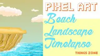 Pixel Art: Beach Landscape Timelapse