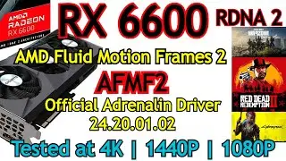 AMD Fluid Motion Frames 2 (AFMF2) on RX 6600 | 3 Games tested at 4K, 1440P & 1080P (2024)