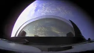 SpaceX dragon cupola view of orbital sunset