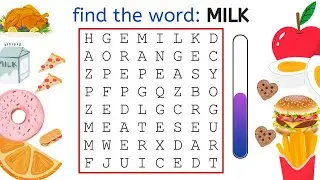 Food Word Search | Find the words in the word search | English Words | Fun Learning Videos
