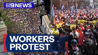 Construction workers walk off job across Australia over CFMEU overhaul | 9 News Australia