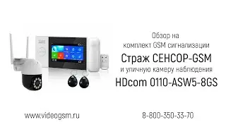 Обзор на комплект - GSM сигнализация Страж СЕНСОР-GSM и уличная камера HDcom 0110-ASW5-8GS
