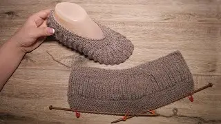 Следки «Лате Меланж» спицами ☕ Slippers «Late Melange» knitting pattern