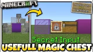 Minecraft - MAGIC CHEST - Secret Input [ Redstone Tutorial ] MCPE / Xbox / Bedrock / Console / Java