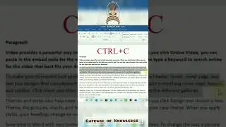 CTRL+C Shortcut Key | Computer Shortcut keys | MS Office Shortcuts Keys | MS Word