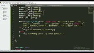 PHP MySQLi in CRUD Operation Select Insert, UpdateEdit, and Delete