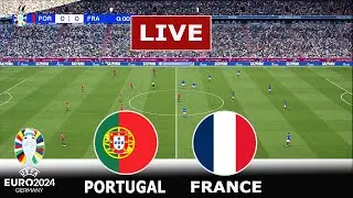 🔴LIVE : PORTUGAL vs FRANCE I QUARTER FINAL UEFA EURO 2024 - RONALDO v MBAPPE | REALISTIC PES GAMELAY