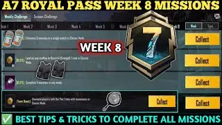 Season c6s18 (Week 8) Missions 🔥 A7 Royal Pass Week8 Mission Explain|Bgmi Week 8 Rp Missions|•PUBGM•