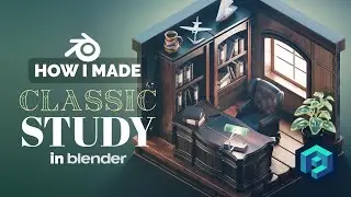 Classic Study Room in Blender - 3D Modeling Process | Polygon Runway