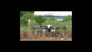 ガソリンエンジン発電機付きドローン初飛行。