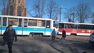 С 18 марта трамваи в Кривом Роге перевозят не более 10 пассажиров