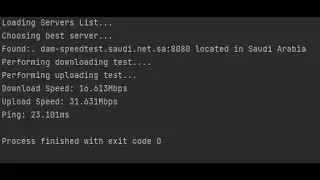 Project 17 Day16 Internet Speed Test (Command Line) Application in 