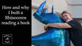 How And Why I Built A Rhinoceros Reading A Book - Rhino Metal Sculpture
