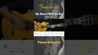 My Heart Will Go On  (Drop D Version) - Fingerstyle Guitar Tutorial + TAB & Lyrics #fingerstyle