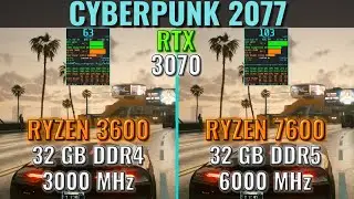 Ryzen 3600 vs 7600 with RTX 3070 - Cyberpunk 2077 - Patch 2.0 - 1440p