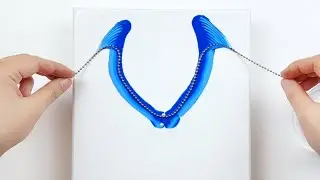 (234) Chain pull technique _ Blue bird _ Acrylic Pouring _ Fluid acrylic _ Designer Gemma77