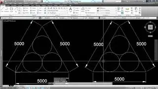 AutoCAD Basic Tutorial: Draw 3 circles tangent to an equilateral triangle