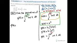 Functions Defined Using a Definite Integral and The Second Fundamental Theorem of Calculus