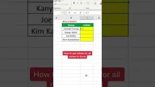 How to get initials for all names in Excel! 