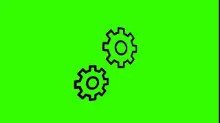 Animated Settings Icon on Green Screen