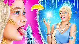 I MAGICALLY TURNED INTO ELSA FROM FROZEN❄ AMAZING MERMAID TO PRINCESS MAKEOVER