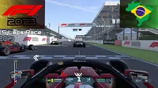 F1 2021 GAME | 5 Laps Race Brazil - Charles Leclerc | PS4 Gameplay