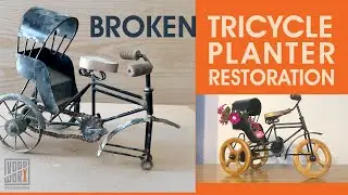 How to restore broken tricycle planter with wood // Wood DIY