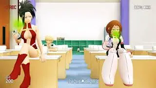 ［MMD】burp contest(girl burp animation)