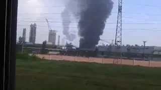 Пожар на Стироле в Горловке