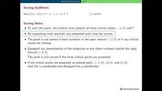 2020 AP Calculus AB1 Solutions, Concepts and Scoring Guidelines: Parts A–B