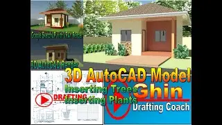 Drawing Exercise 16: How to insert PLANTS and TREES (3D AutoCAD)